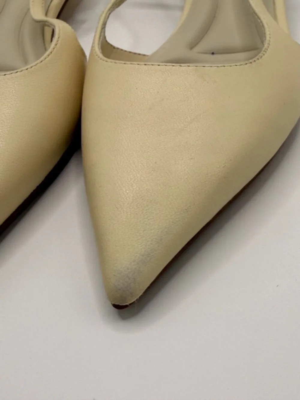 SARTO BY FRANCO SARTO Pheby Slingback Pointed Toe Flat In Ivory White Sz 7.5 M